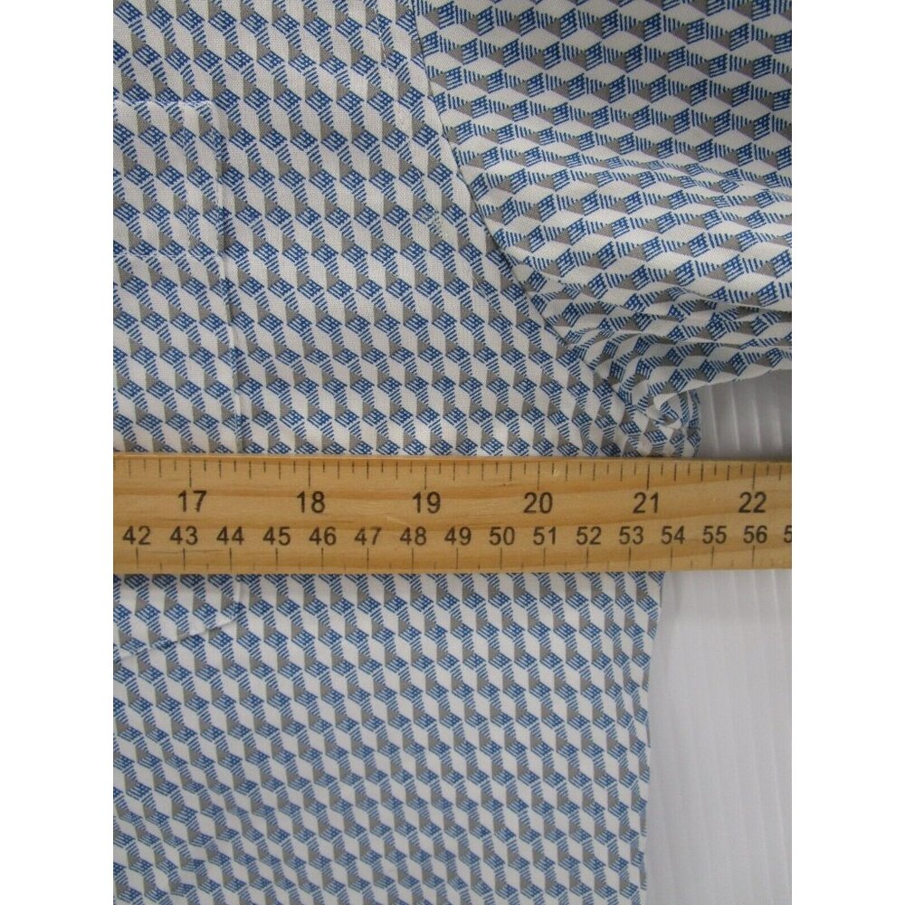 Ted Baker Shirt Large Button Down Pocket Geometric Print Flip Cuff 4 - Picture 6 of 11